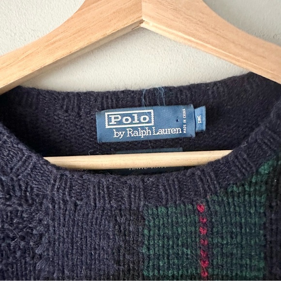 Rare Vintage Polo Ralph Lauren 9/11 Tribute Sweater Hand Knit Patchwork - Picture 4 of 5